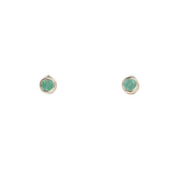 9ct Yellow Gold Emerald Stud Earrings