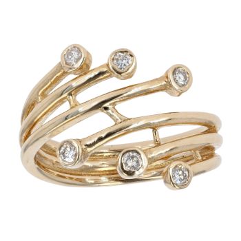 9ct Yellow Gold 0.20cts Diamond Fancy Ring by Anya Belle