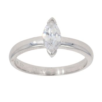 9ct White Gold Cubic Zirconia Single Stone Ring