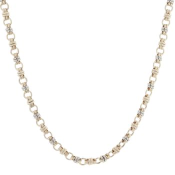 9ct Yellow And White Gold Fancy Chain 18"