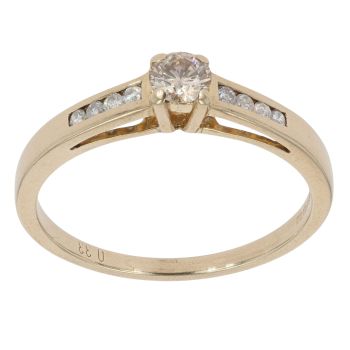 9ct Yellow Gold 0.33ct Brilliant Cut Diamond Solitaire Ring