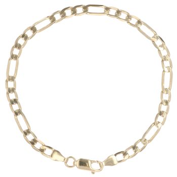9ct Yellow Gold Figaro Bracelet 7"