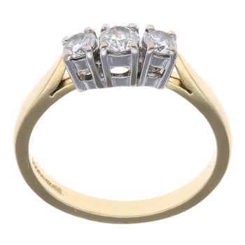 18ct Yellow Gold 0.40ct Brilliant Cut Diamond Trilogy Ring