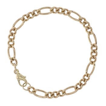 9ct Yellow Gold Figaro Bracelet 7"