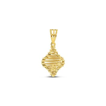 22ct Yellow Gold Kite Shaped Pendant with Flowers
