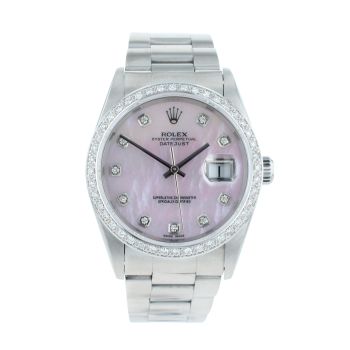 Rolex Custom Datejust Pre Owned Watch Ref 16220