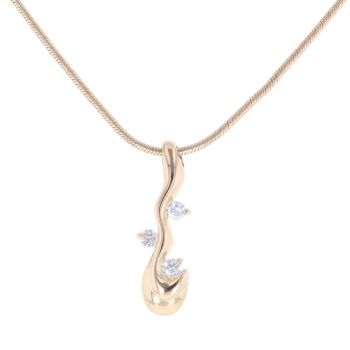 18ct Yellow Gold 0.30ct Diamond Pendant And Chain 16"