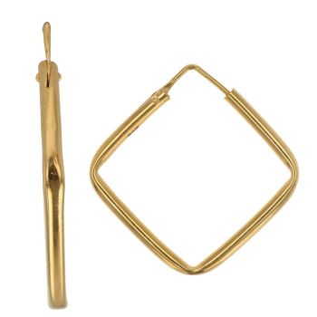 22ct Yellow Gold Classic Plain Square Hoop Earrings