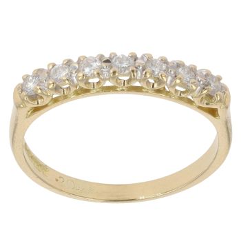 18ct Yellow Gold 0.20ct Brilliant Cut Diamond Half Eternity Ring