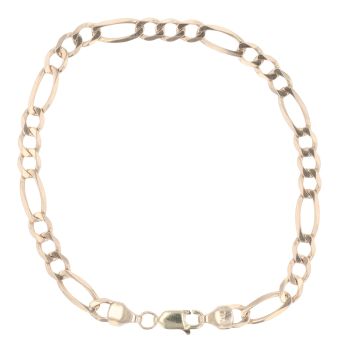 9ct Yellow Gold Figaro Bracelet 7.5"