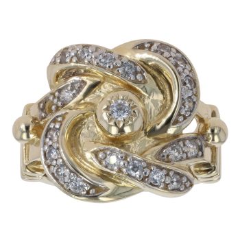 9ct Yellow Gold Cubic Zirconia Knot Ring