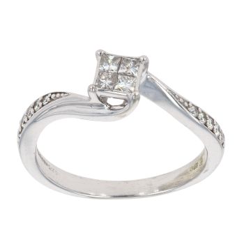 9ct White Gold 0.27ct Diamond Cluster Ring