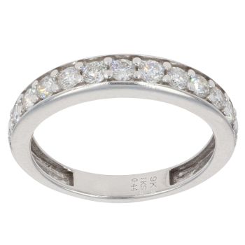 9ct White Gold 0.44ct Brilliant Cut Diamond Half Eternity Ring
