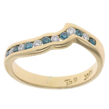 18ct Yellow Gold 0.10ct Diamond And Topaz Ring