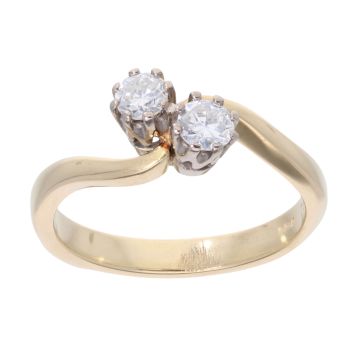 18ct Yellow Gold 0.40ct Diamond Two Stone Ring