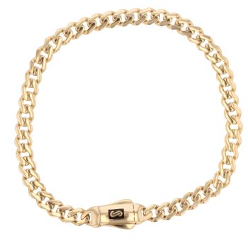 14ct Yellow Gold Monaco Classic Plain Lock Curb Bracelet 7"