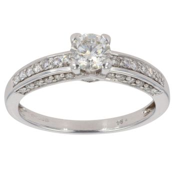 18ct White Gold 0.94ct Brilliant Cut Diamond Solitaire Ring