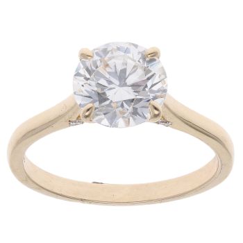 Lab Grown 9ct Yellow Gold 2.15ct Brilliant Cut Diamond Solitaire Ring