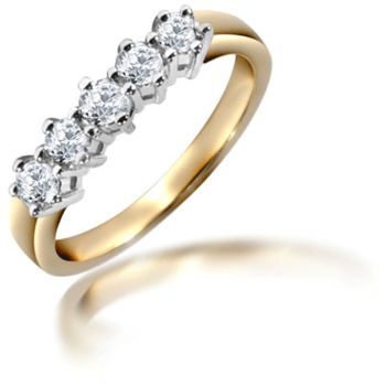 18ct Yellow Gold 0.50ct Diamond Five Stone Ring