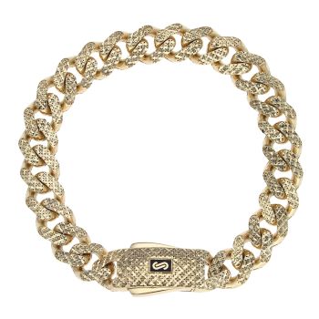 14ct Yellow Gold Monaco Classic Flex Lock Curb Bracelet 8.5"