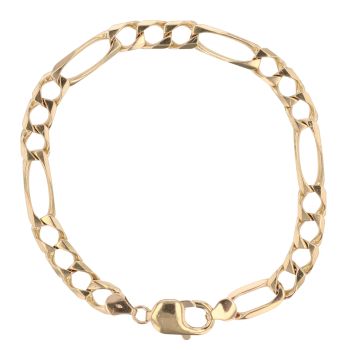 9ct Yellow Gold Figaro Bracelet 9.5"