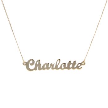9ct Yellow Gold Personalised Script Nameplate Necklace