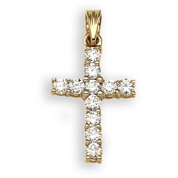 18ct Yellow Gold 0.50ct Diamond Cross Pendant