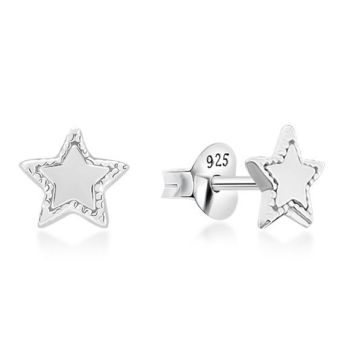 Silver 6mm Star Stud Earrings