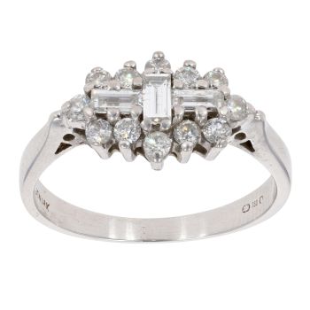 18ct White Gold 0.50ct Diamond Cluster Ring