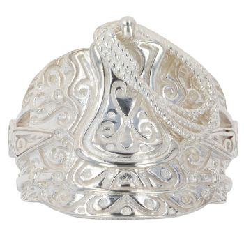 Silver Patterned Saddle Ring By Icesia