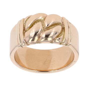 9ct Yellow Gold Patterned Band Ring