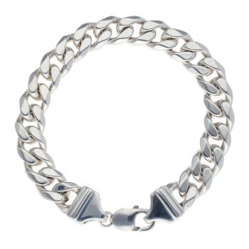 Silver Curb Bracelet 8.5" By Icesia