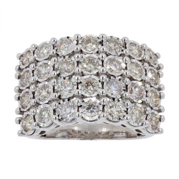 9ct White Gold 2.00ct Diamond 4 Row Ring