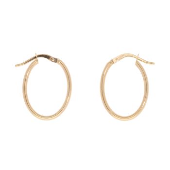 9ct Yellow Gold Oval Hoop Earrings