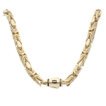 14ct Yellow Gold Monaco Classic Rey Plain Lock Fancy Chain 22"
