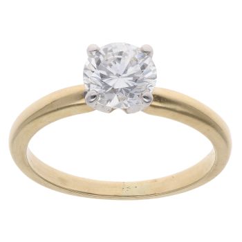 18ct Yellow Gold 1.00ct Brilliant Cut Diamond Solitaire Ring