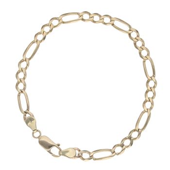 9ct Yellow Gold Figaro Bracelet 8"
