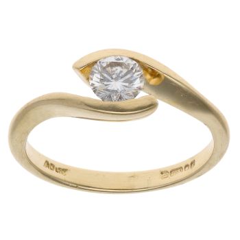 18ct Yellow Gold 0.35ct Brilliant Cut Diamond Solitaire Ring