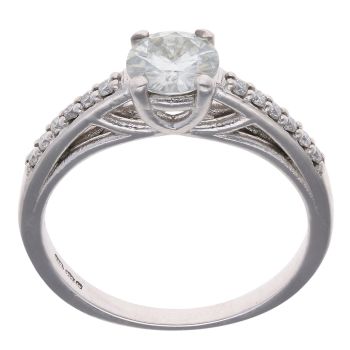 Platinum Moissanite Single Stone Ring