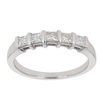 18ct White Gold Five Stone 0.50ct Diamond Ring