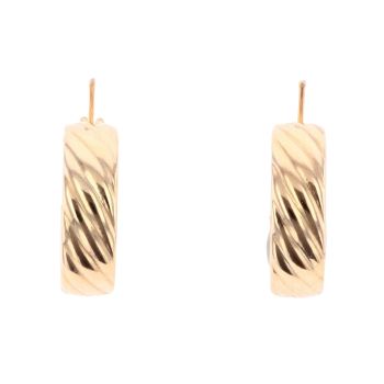 9ct Yellow Gold Patterned Hoop Earrings