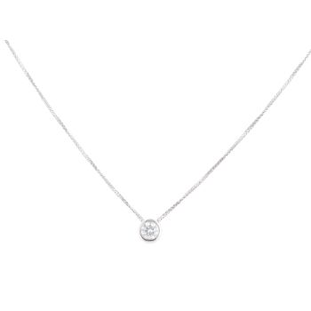 18ct White Gold 0.50ct Brilliant Cut Diamond Solitaire Pendant And Chain 16"