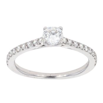 18ct White Gold 0.50ct Diamond Shoulder Solitaire Ring