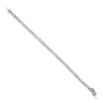 9ct White Gold 5.00ct Brilliant Cut Diamond Tennis Bracelet 7"