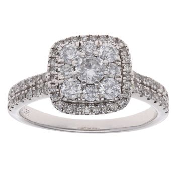 18ct White Gold 0.86ct Diamond Cluster Ring