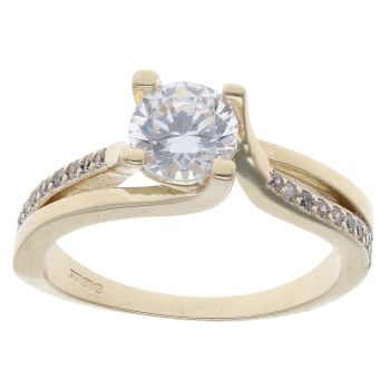 9ct Yellow Gold Cubic Zirconia Single Stone Ring