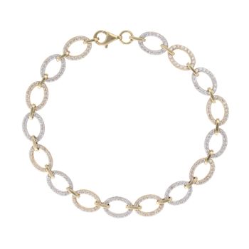 9ct Yellow Gold Cubic Zirconia Circle Bracelet 7.5"