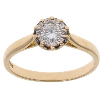 18ct Yellow Gold 0.30ct Brilliant Cut Diamond Solitaire Ring