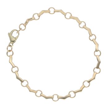 9ct Yellow Gold Wave Fancy Bracelet 7"