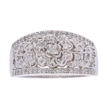18ct White Gold 0.60ct Diamond Floral Fancy Ring